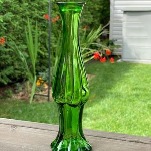 AVON emerald color cologne flower Bud vase